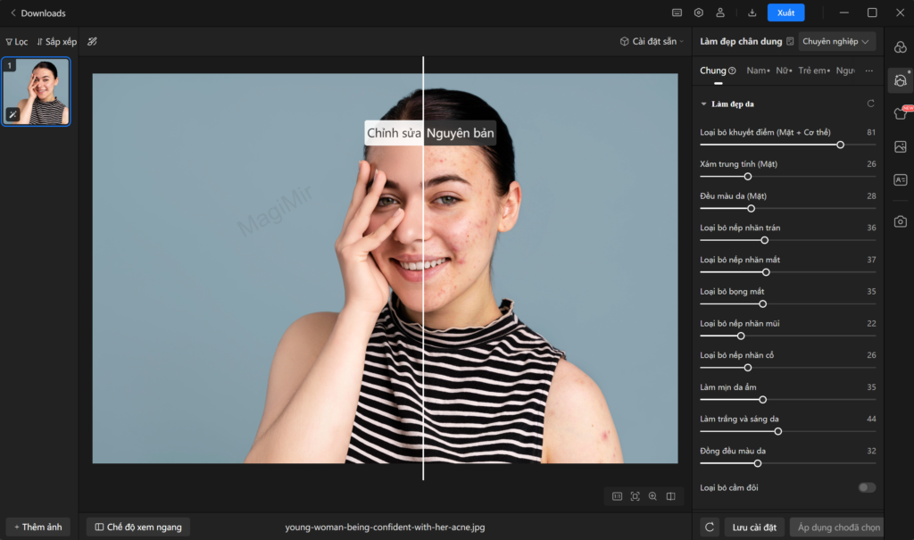Batch retouch album bằng MAGIMIR AI