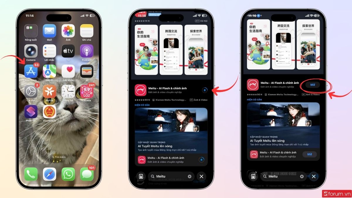 Meitu VIP giao diện chỉnh ảnh AI