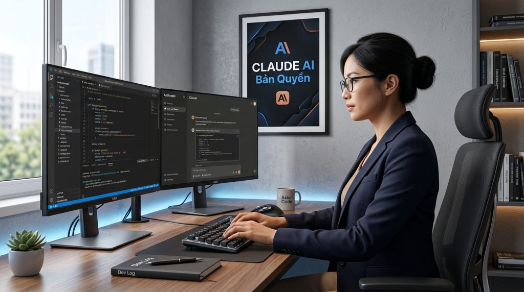 Workspace sáng tạo với tài khoản Claude AI bản quyền chính hãng.